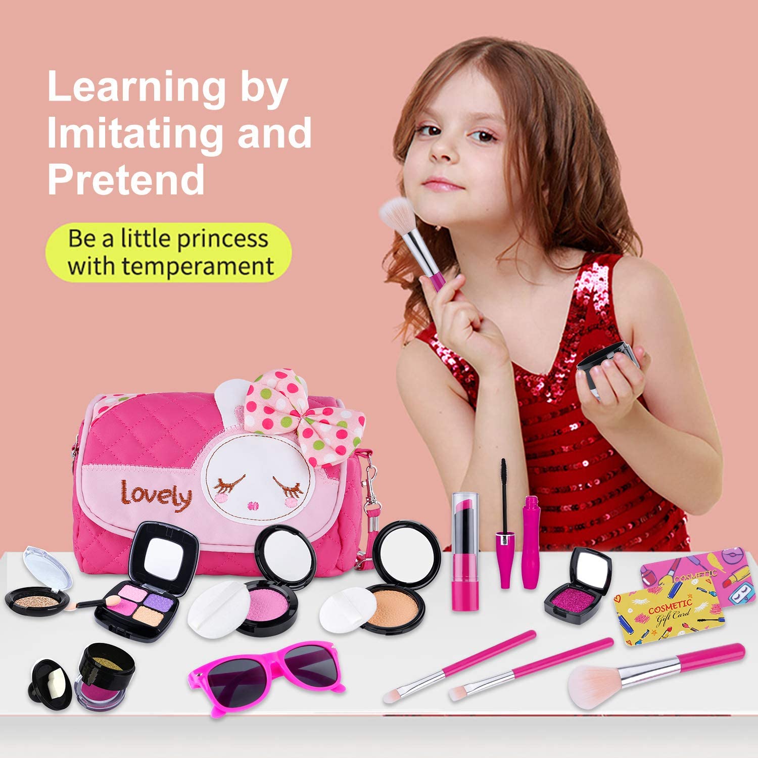 Factory Hot Non-toxic Fashion Girl Kids Pretend Play Game Beauty Cosmetic Toy Kits Not Real Toddlers Makeup Tools Sets
