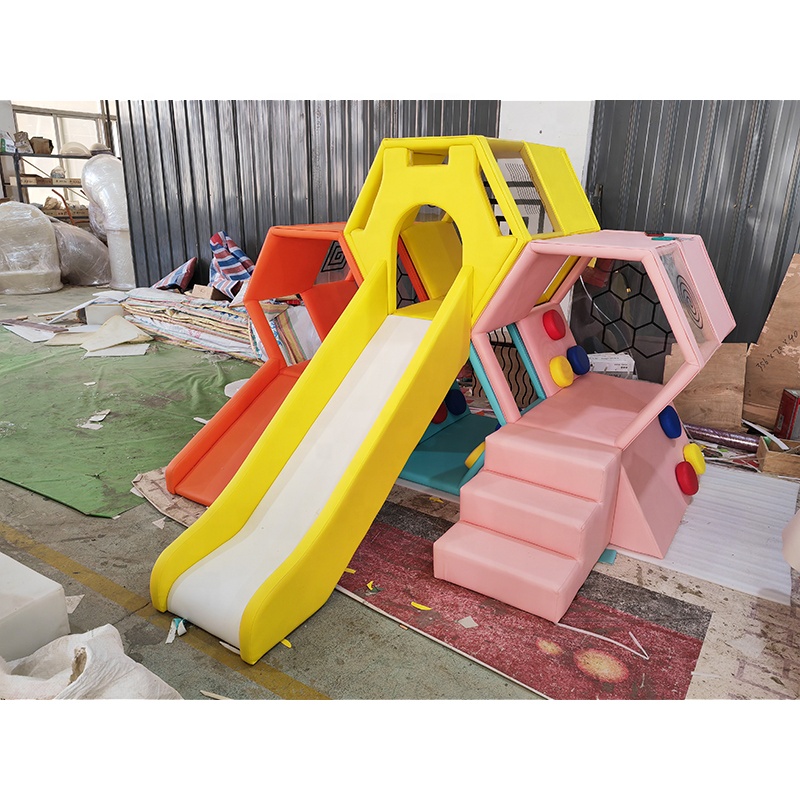 Soft Play Sets Flexible Building Block Sets Colorful Soft Foam Playtime Building Blocks with Tunnel Ramp Steps Climbing Blocks