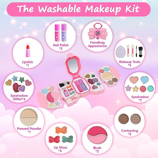Wholesale Children's Cosmetics Girls' Makeup Toy Princess Handbag Lipstick Nail Polish Makeup Bag Set Pretend Play Gift