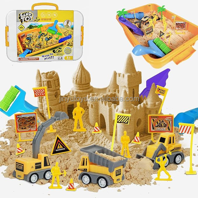 Construction Sand Play Set Magic Sand Indoor Toys for Kid with Sand Box