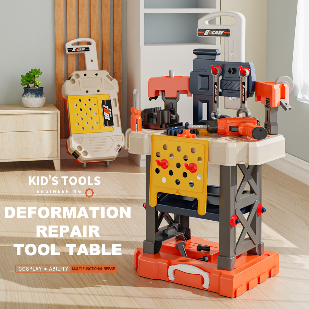 Custom Educational Diy Building Pretend Role Play Construction Kids Boys Toys Mechanic Electric Tools Box Set for Engineering