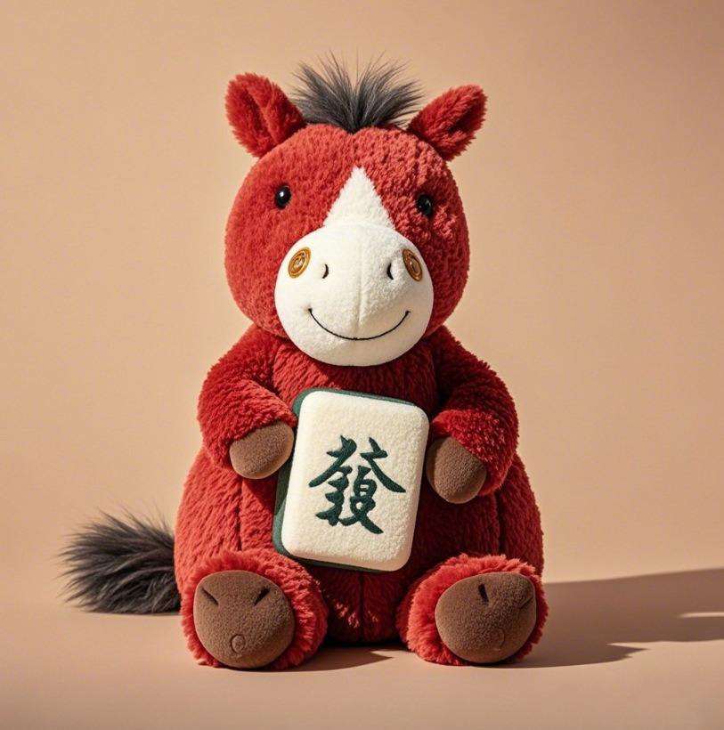 OEM Customize Simulation Plush Cute Brown Standing Horse Animal Toy With Long Tail