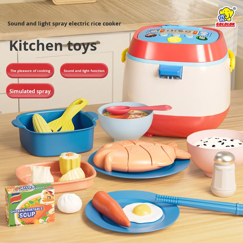 YD TOYS Mini Safe ABS Plastic Modern Kitchen Children's Doll House Toy Set Simulation Unisex Rice Cooker Cookware 4-6 Years Old