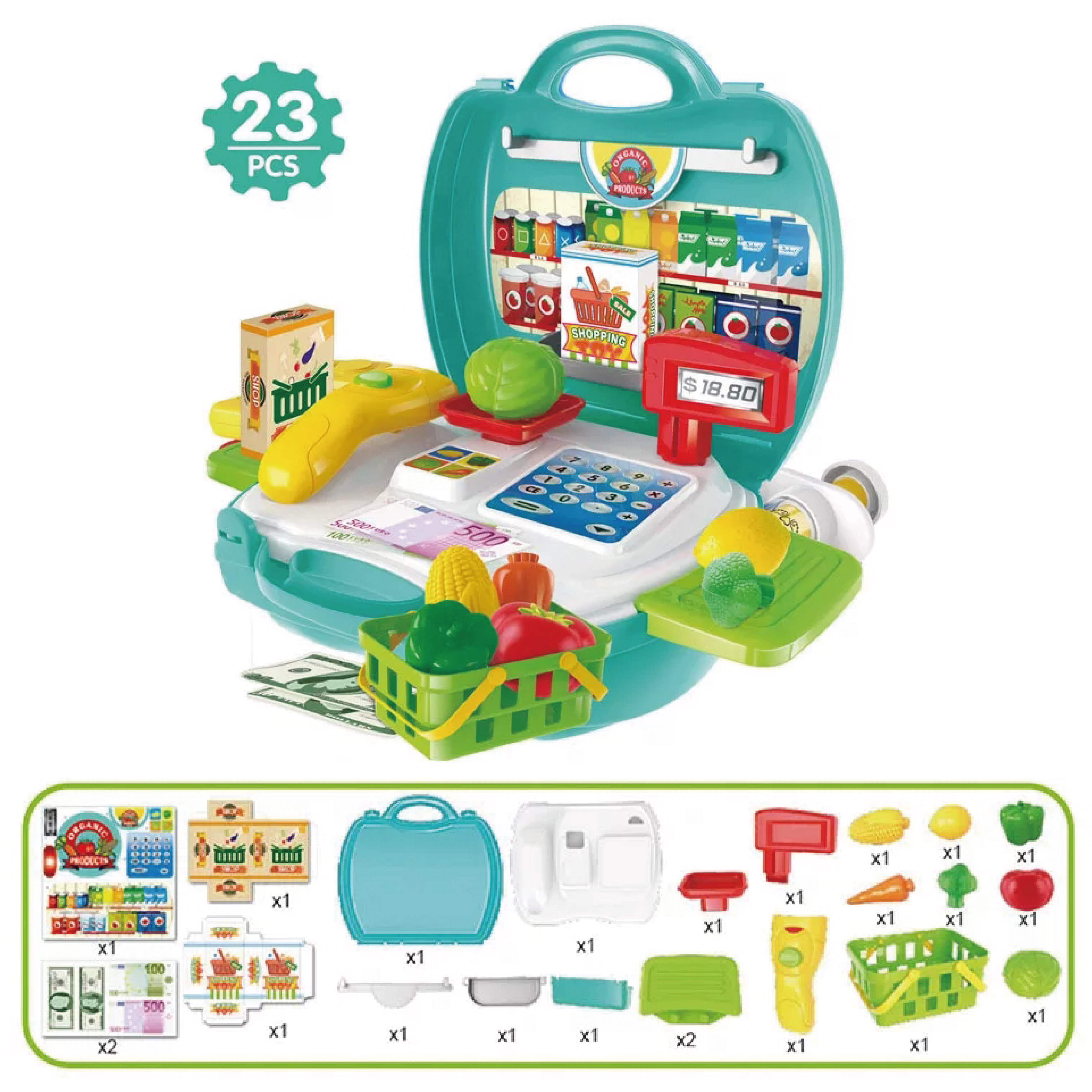 Ce Certified Fashion Eco-friendly Non-toxic Super Market Fruit and Vegetable Educational Pretend Play Toy Kids Plastic Toy/