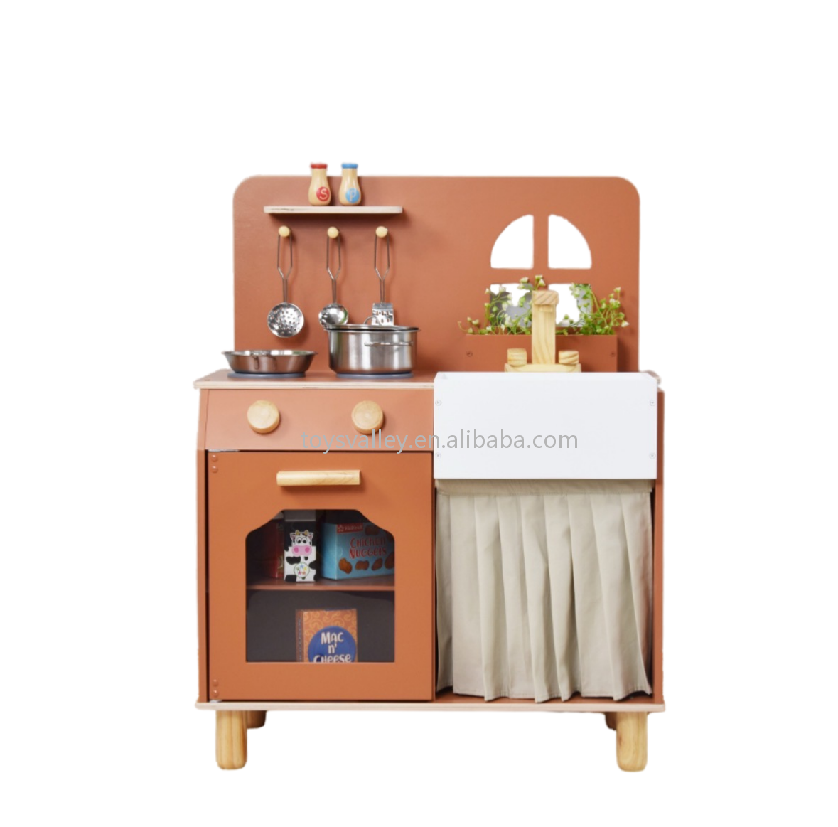 Indoor Educational MDF Pretend Cooking Kitchen Toy from Toys Valley, Unisex Preschool Kids Role Play Set