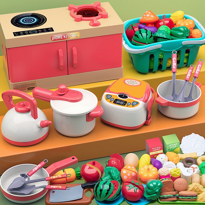 Pretend Play Ice Cream Plastic Kitchen Cooking Educational Toy Box Set for Unisex 4-14 Year Olds