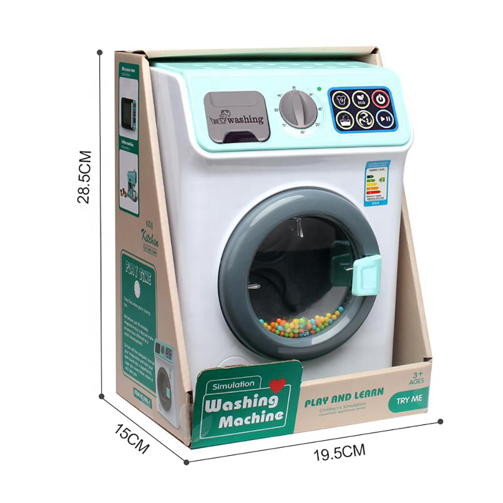 MILI Children's Kitchen Toys Sets Laundry Realistic Household Appliances Simulation Pretend Play Drum Mini Washing Machine Toys