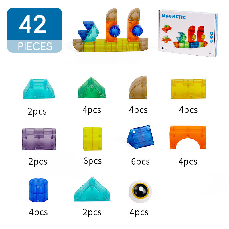 Customizable Magnetic Tiles Toy Set for Preschool Learning and Creative Construction Play