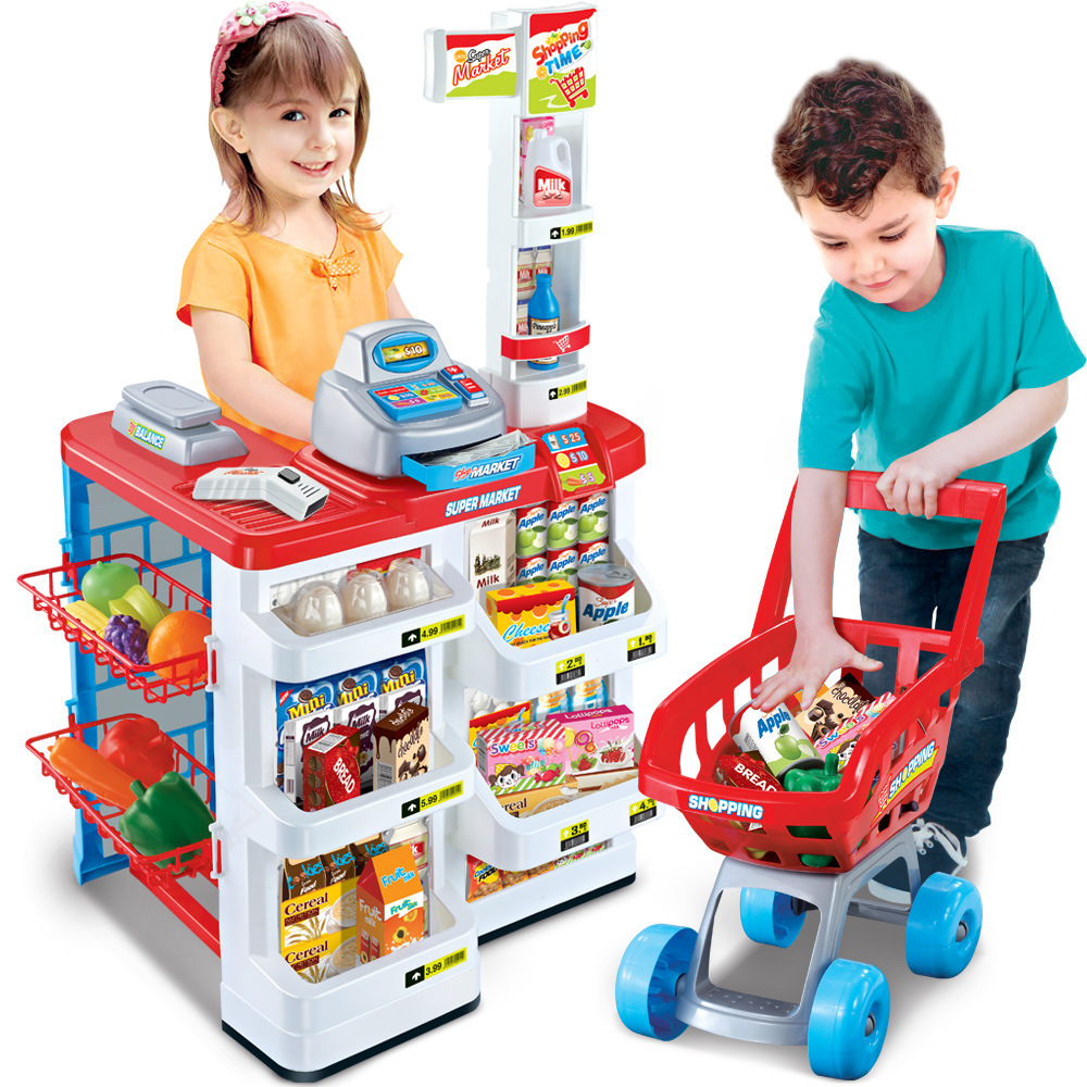 2024 Newest Girls Toys Kid Pretend Play Set Home Supermarket Toys