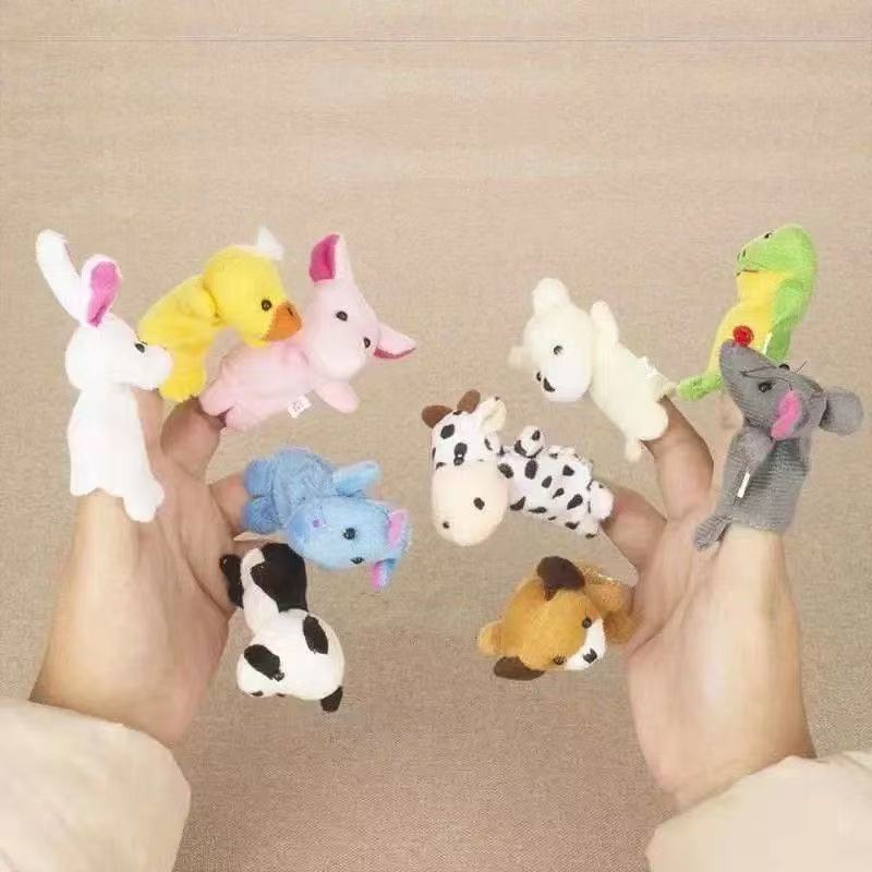 Kids Plush Finger Puppets Cute Animal Hand Puppet Toys for Pretend Play