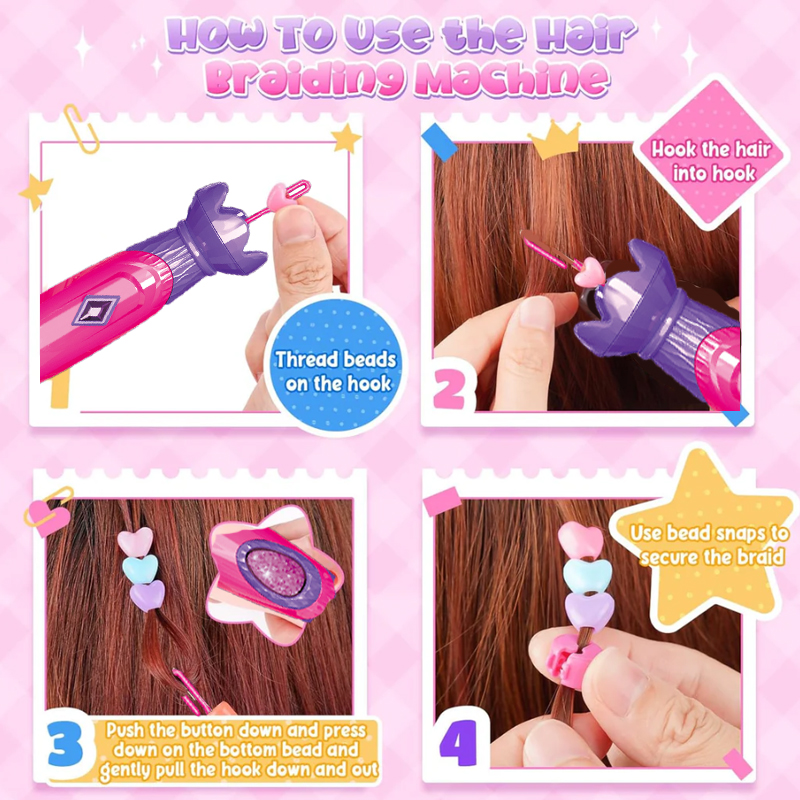 Hair Salon Beauty Fashion Set Pretend Play Preschool Juguetes Kids Makeup Kit Electric Braider Toys Hair Gem Machine With Mirror