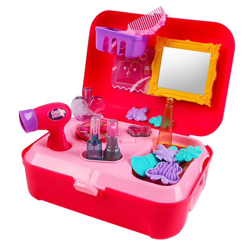 Wholesale Schoolbog Beauty Dresser Toy Pretend Play Fashion Present Girl Toy Makeups Set for Kids