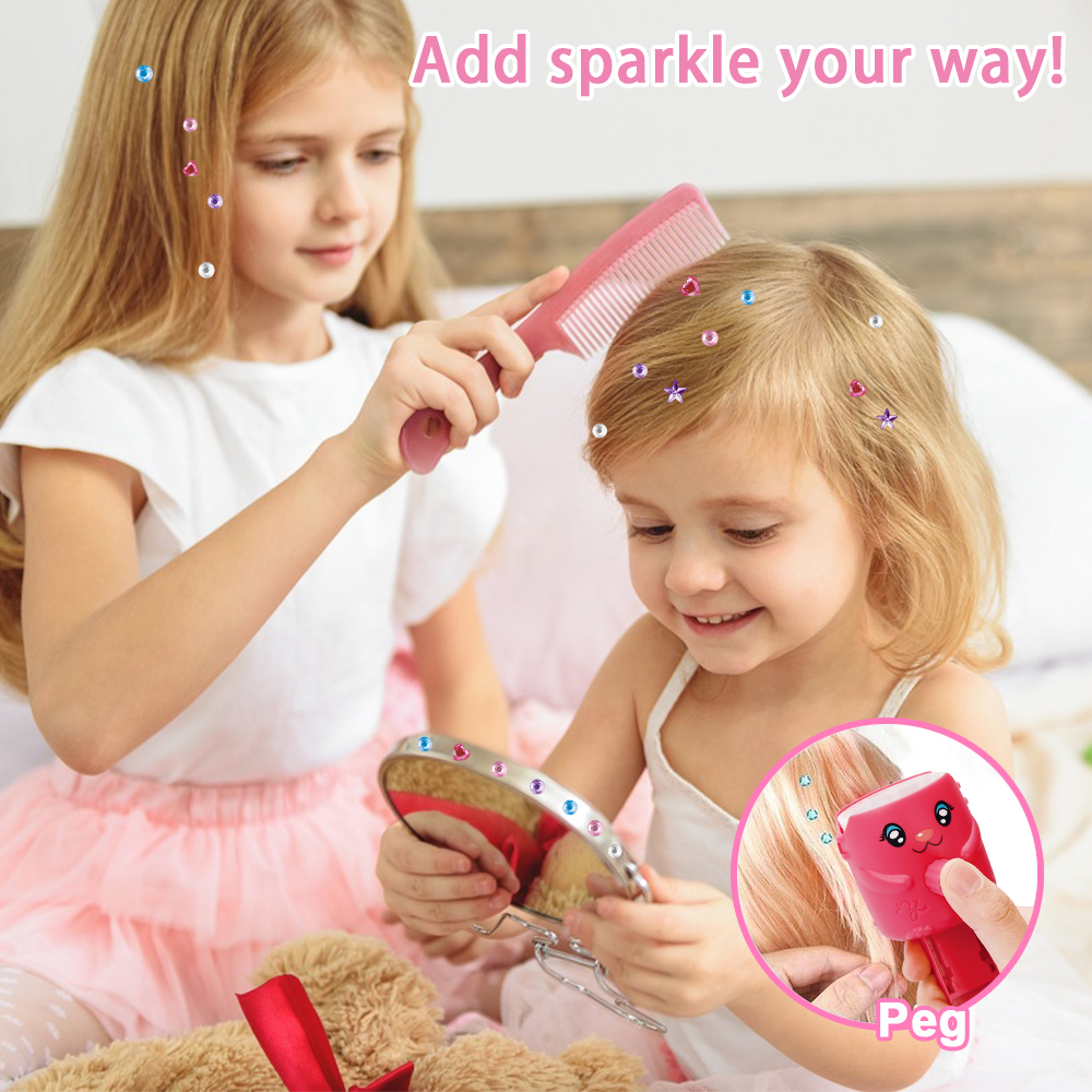 TOMMABO New Style DIY Bling Girl Beauty Fashion Pretend Play Makeup Hair Sequins Set Jewelry Making Toys for Girls