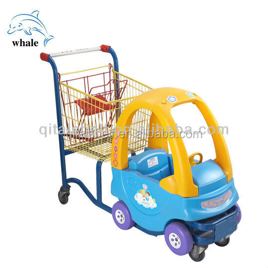 Plastic Shopping Cart with Toy Car for Children