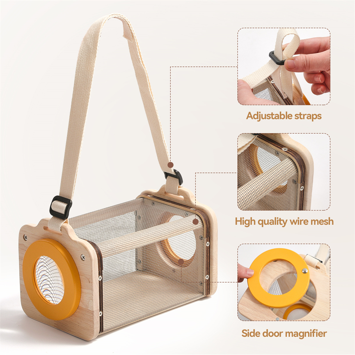 Wooden Bug Catching Kit Outdoor Adventure Toys Kids Montessori Toys Preschool Early Learning Educational Toys for Baby Toddlers