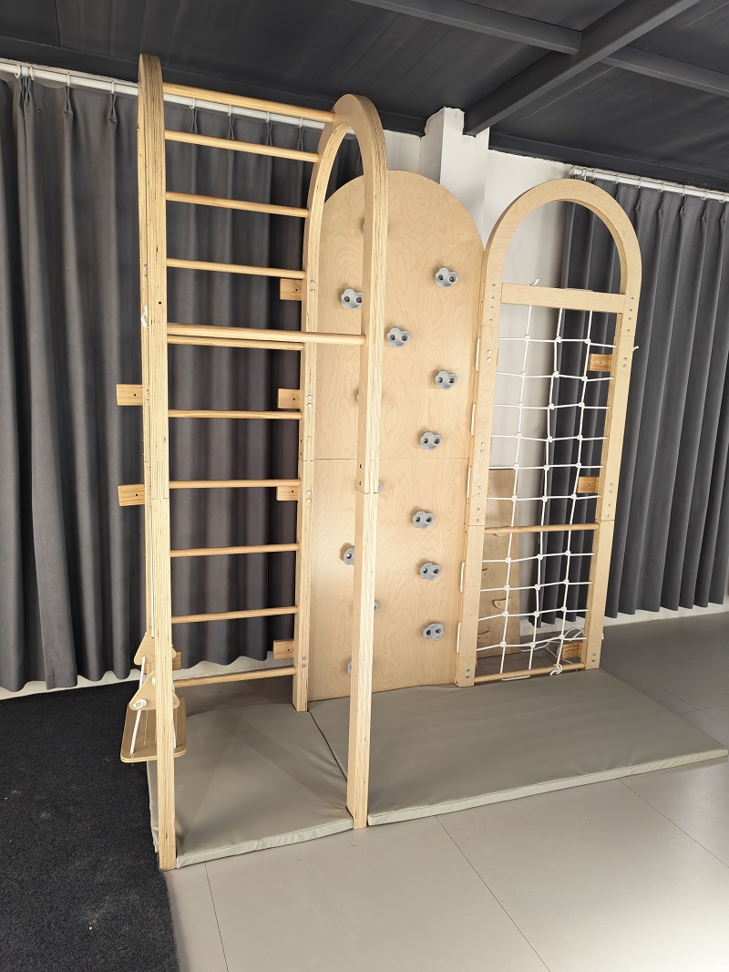 Montessori Style Toddler Wooden Climber Play Set Playground Indoor Climbing And Slide Play