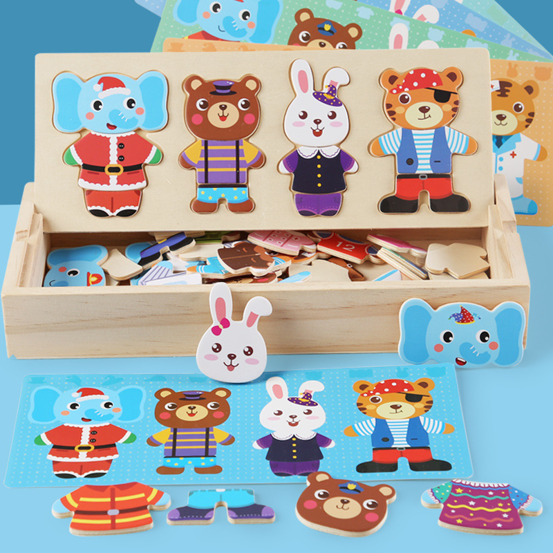 Cartoon Animal Dress up Games for Boys and Girls Career Dress up Bears Change Clothes Jigsaw Puzzle Children's Puzzle