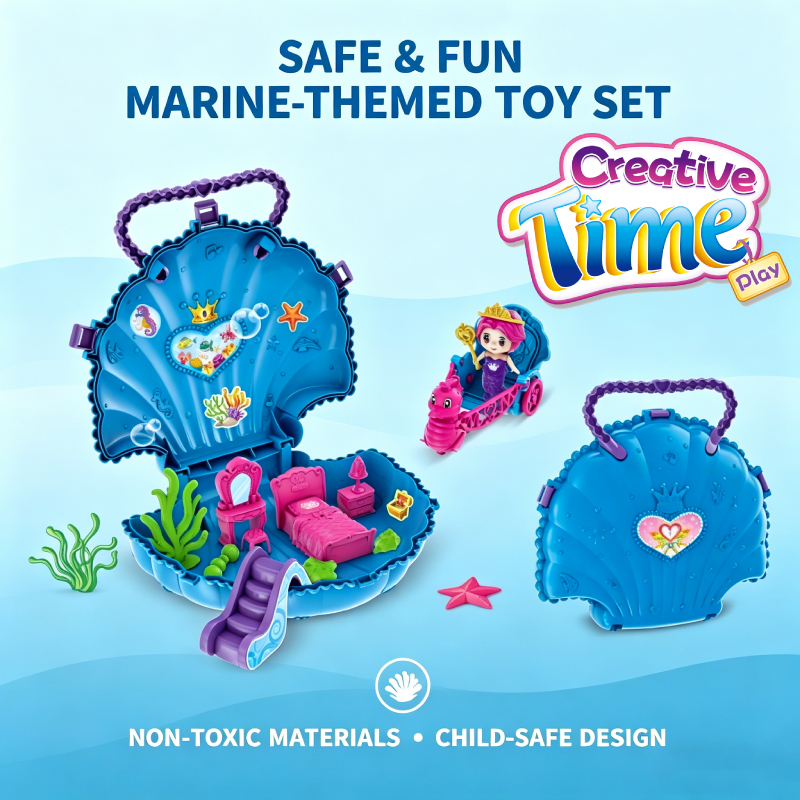 Lucky Toys Hot Selling Kids Fashion Shell Handbag Simulation Room Toys Pretend Game for Girls Birthday Christmas Gift