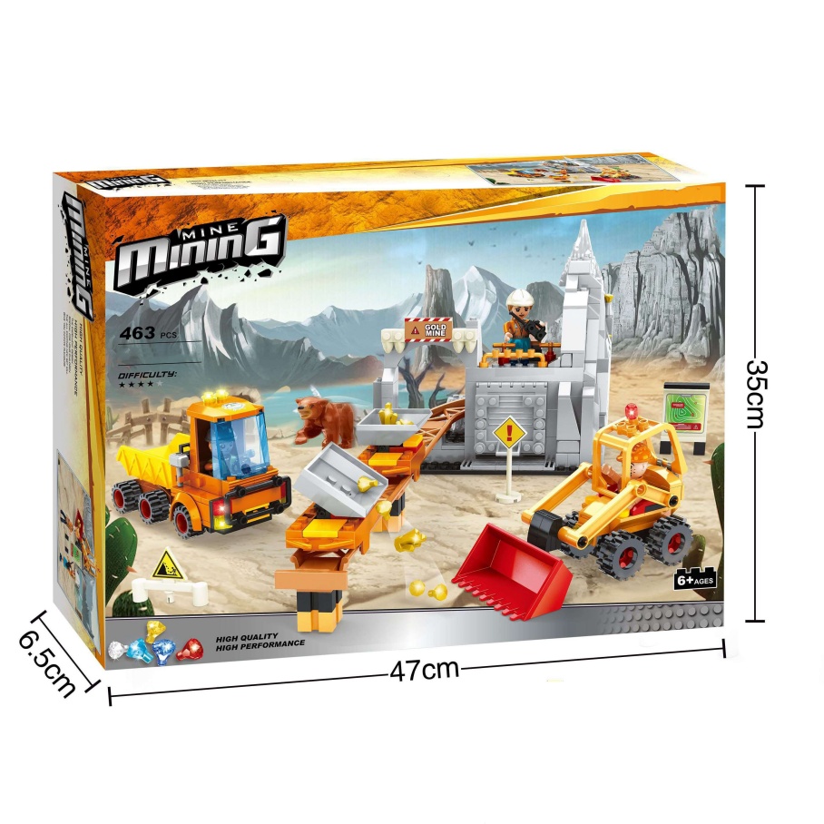 463 PCS Mine Adventure Electronic Construction Toy Building Block Set for Adults and Children Ages 5 to 7 Years