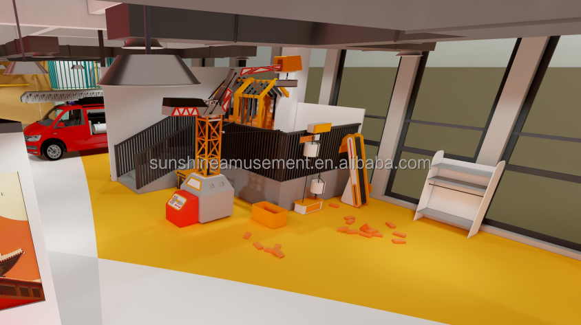 Construction Site Theme Pretend Builder Game House Soft Indoor Playground Equipment Kids Role Play