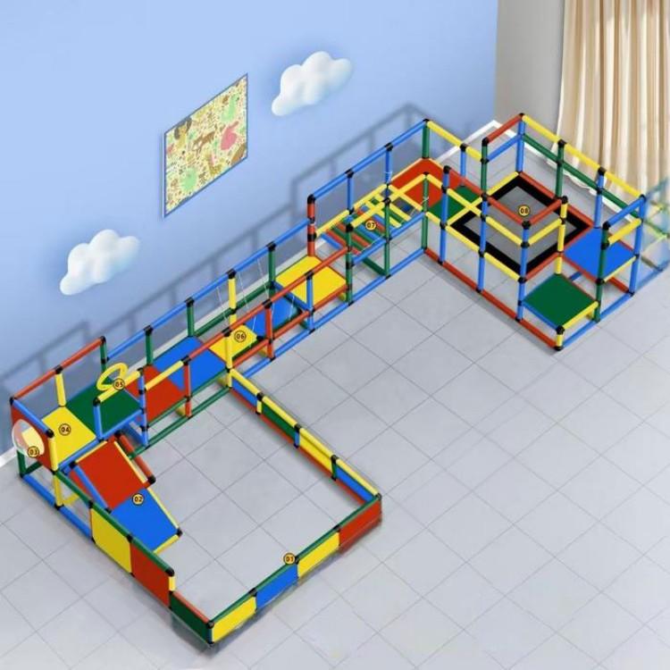 Children's Integrated Training Equipment Set Baby Indoor Playground With Climbing Frame And Plastic Slide For Bedroom Play