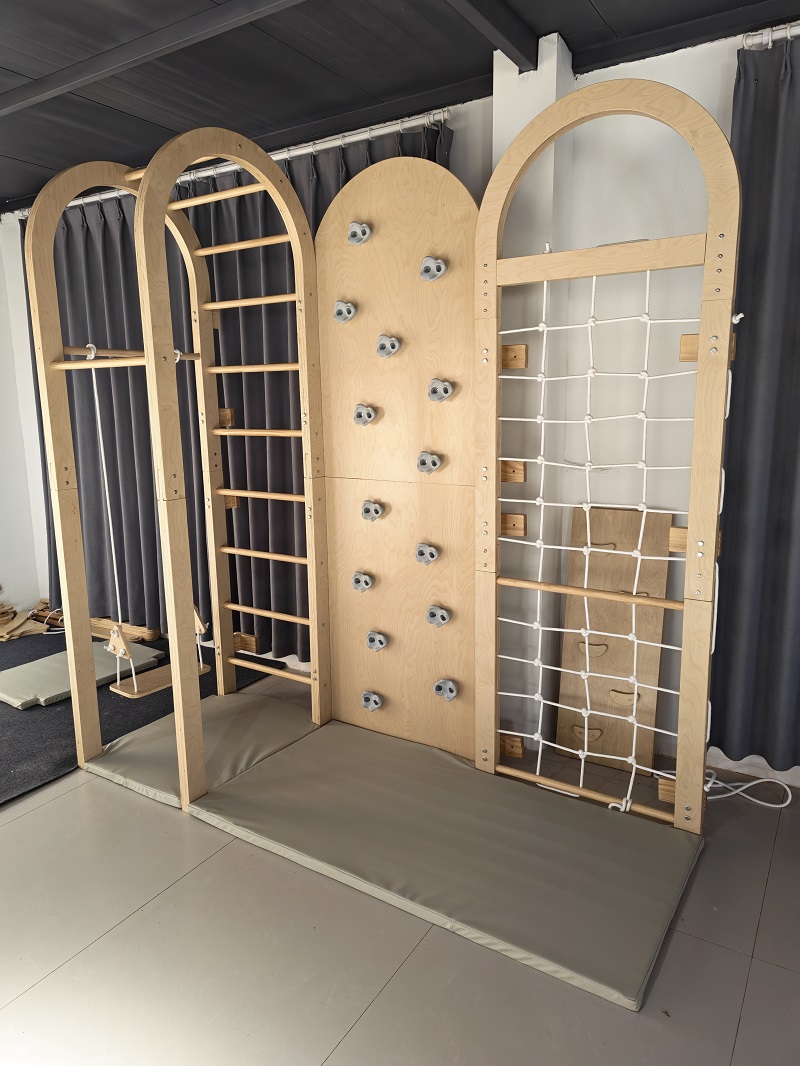 Montessori Style Toddler Wooden Climber Play Set Playground Indoor Climbing And Slide Play