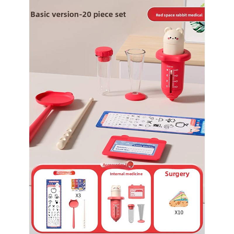 Kids Doctor Nurse Playset 68pcs Medical Kit with Doll Stethoscope Pretend Play Pink Blue EN71 CPC Certified Gift