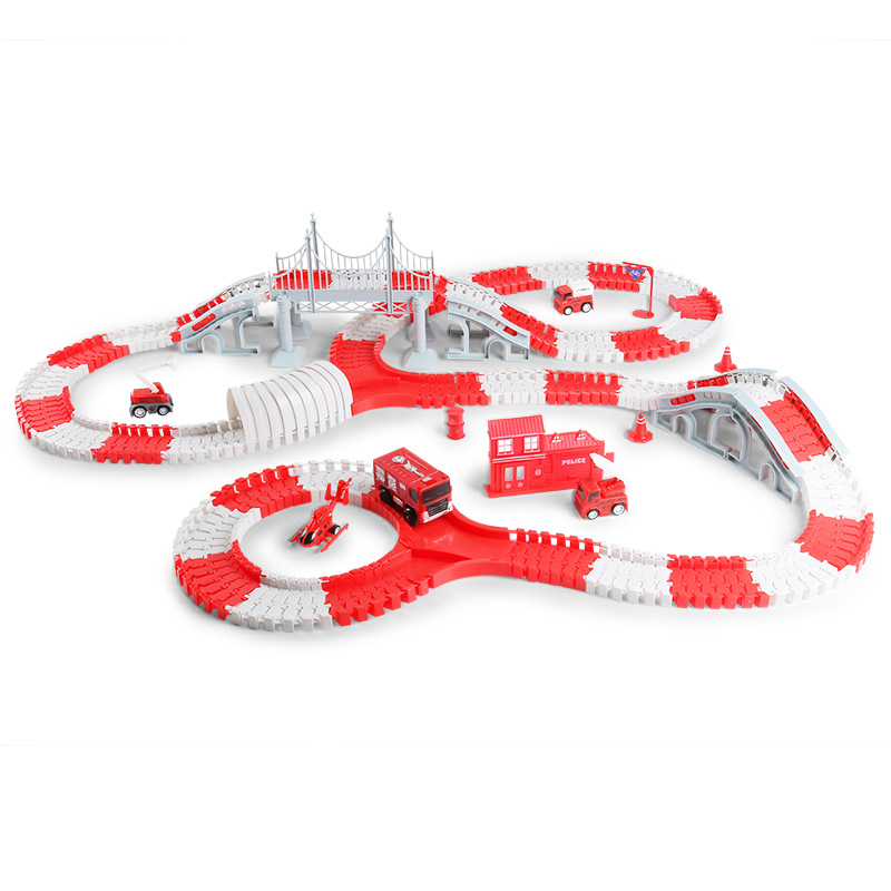 High-Demand Fire Track Vehicle Toy Slide Children Train Adventure Quest Educational Puzzle Toy for Kids Family Bonding