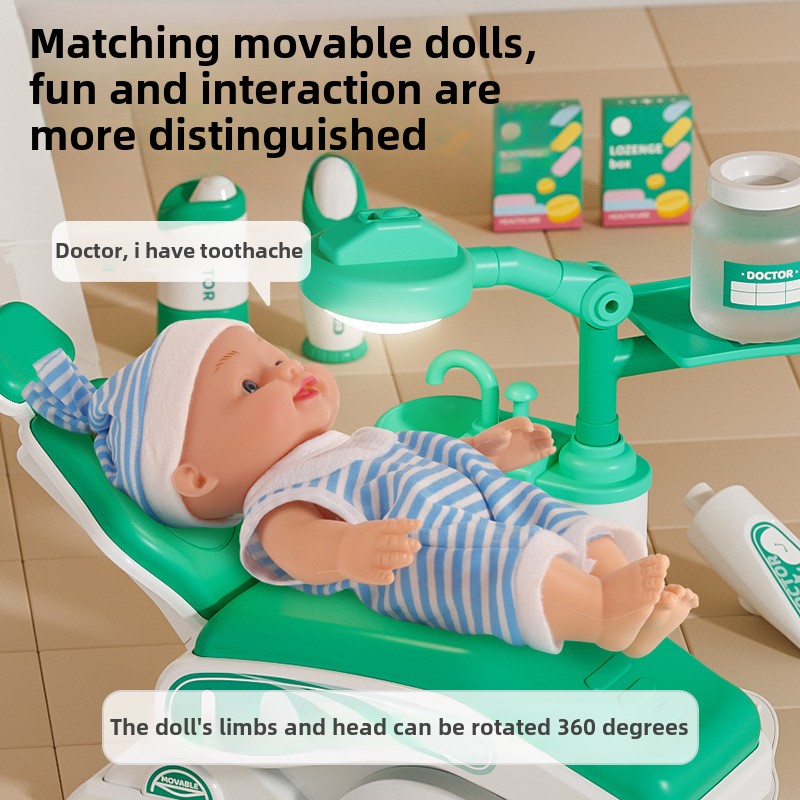 Dentist Role Play Toys for Kids Pretend Doctor Nurse Set with Checkup Tools Toy Vaccine Shots Educational Career Learning Toys