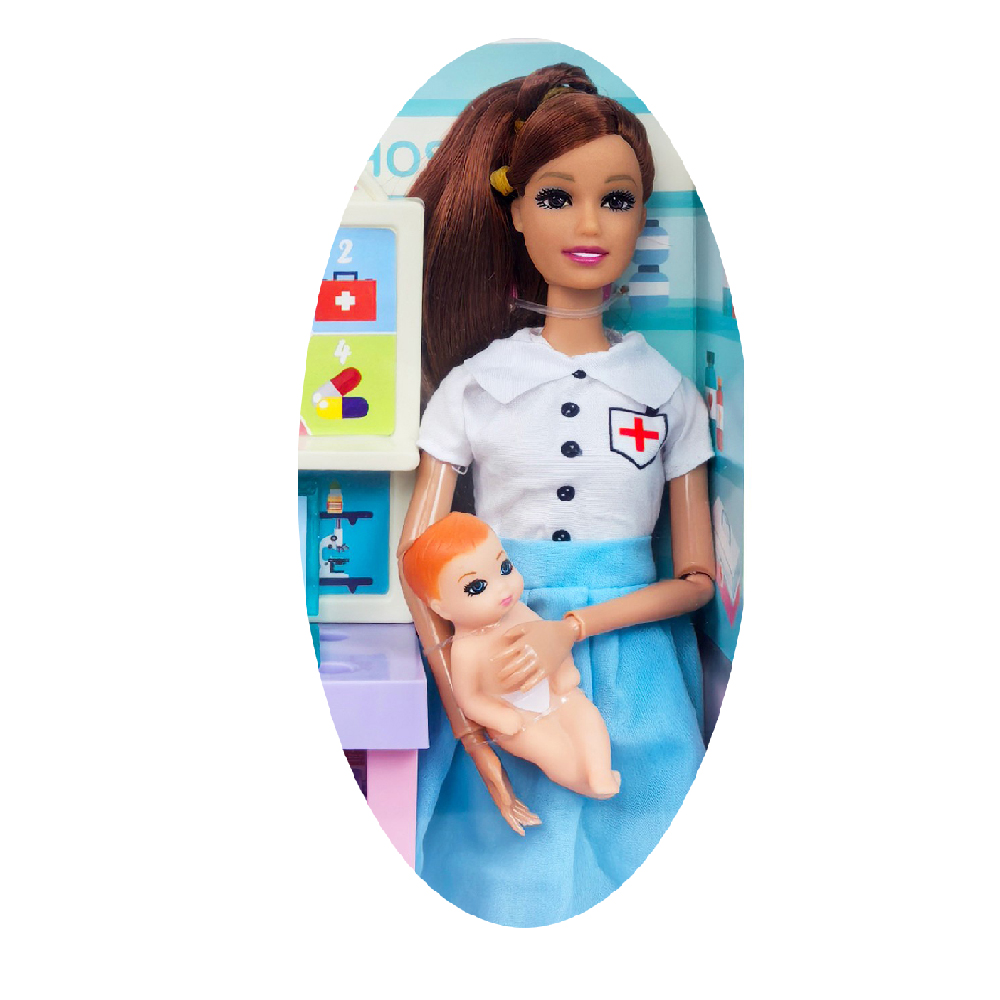 2026 Girl Toys Careers Doll Play Set Princess Doll Pretend Doctor Nurse with Baby Doll &amp; Accessories
