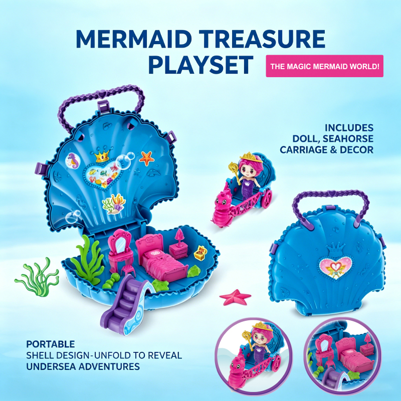 Lucky Toys Hot Selling Kids Fashion Shell Handbag Simulation Room Toys Pretend Game for Girls Birthday Christmas Gift