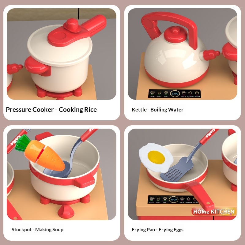 Pretend Play Ice Cream Plastic Kitchen Cooking Educational Toy Box Set for Unisex 4-14 Year Olds