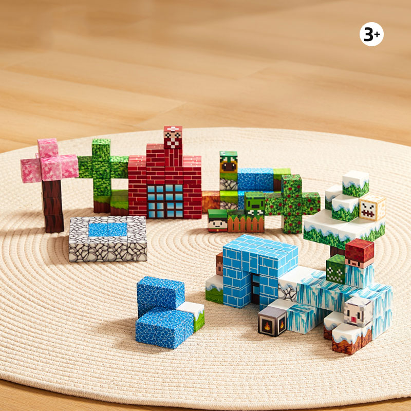 Magnetic Cube Magnet Brick Toys "Forest Adventure" DIY Assembly Creative Combination Block Model Building Toys