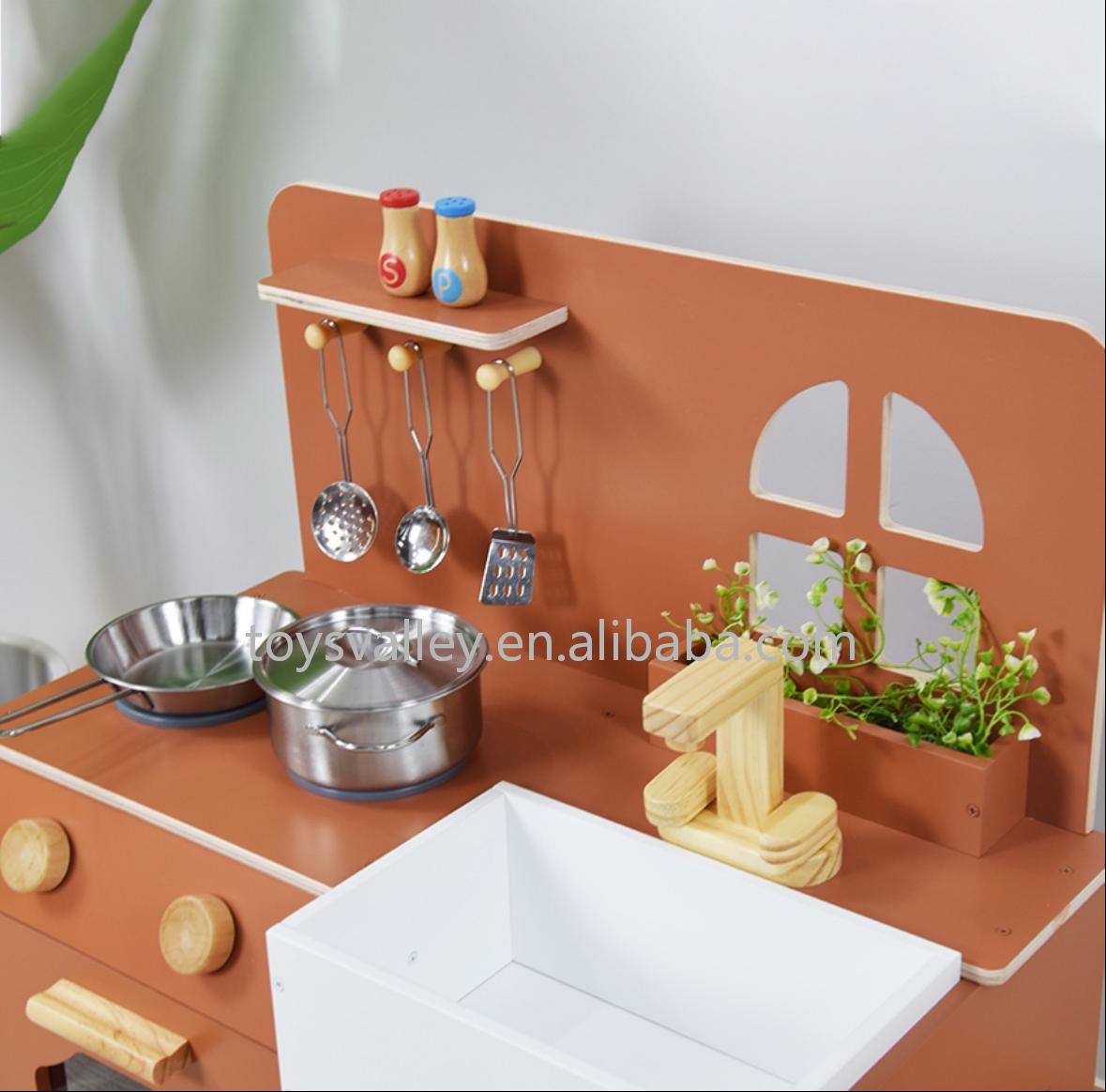 Indoor Educational MDF Pretend Cooking Kitchen Toy from Toys Valley, Unisex Preschool Kids Role Play Set