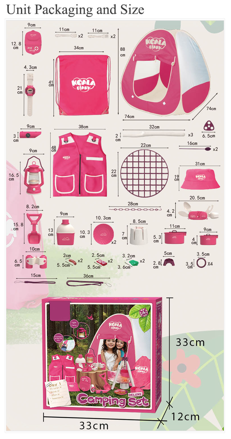 Luxury Outdoor Explorer Pretend Play Adventure Kids Camping Set Toy Made of Durable Plastic