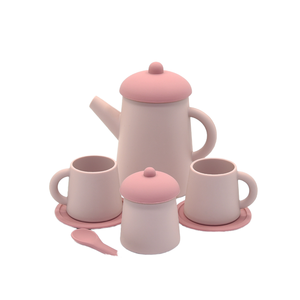 Silicone Pretend Play Set Kids 5-7 Years Unisex Non-Toxic Eco-Friendly Tea Party Kitchen Educational Toys Detachable Accessories