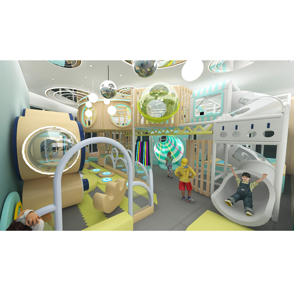 Kids Commercial Adventure Play Park Indoor Games with LED Horn Slide Climbing Eco-friendly Customized Color