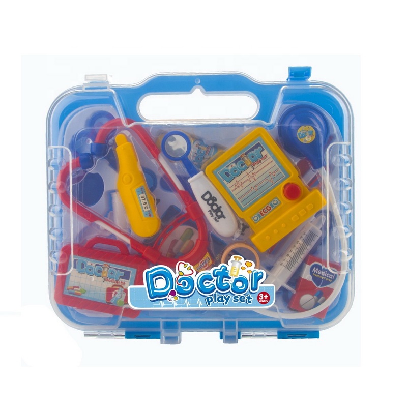 Blue Plastic Doctor Kit Toy Portable Medical Set for Kids Educational Pretend Play Role-Playing Game Medicine Cabinet Toy