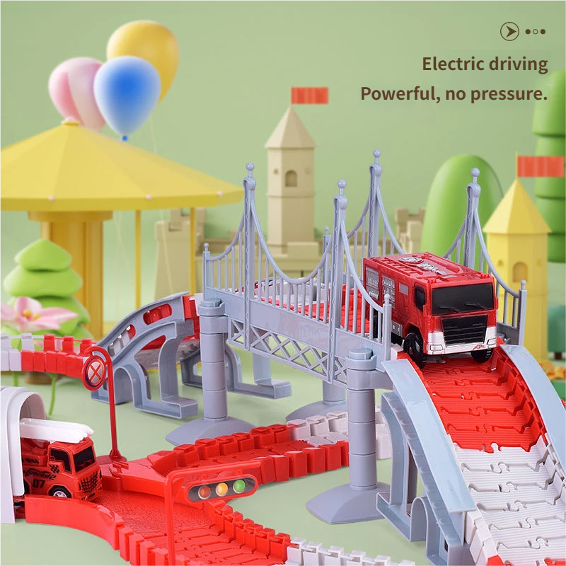 High-Demand Fire Track Vehicle Toy Slide Children Train Adventure Quest Educational Puzzle Toy for Kids Family Bonding