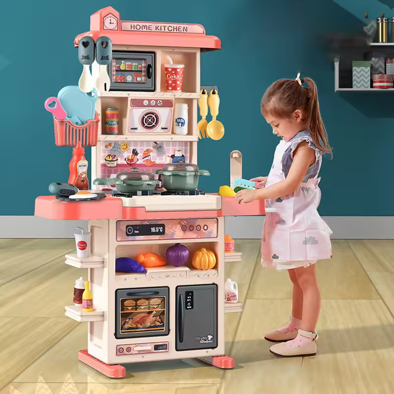 Kitchen Kids Toys Sets Pretend Spray Games 43pcs Mini Kitchen Toys Kids Real Cooking Sink Set Game Kitchen Toys For Kids