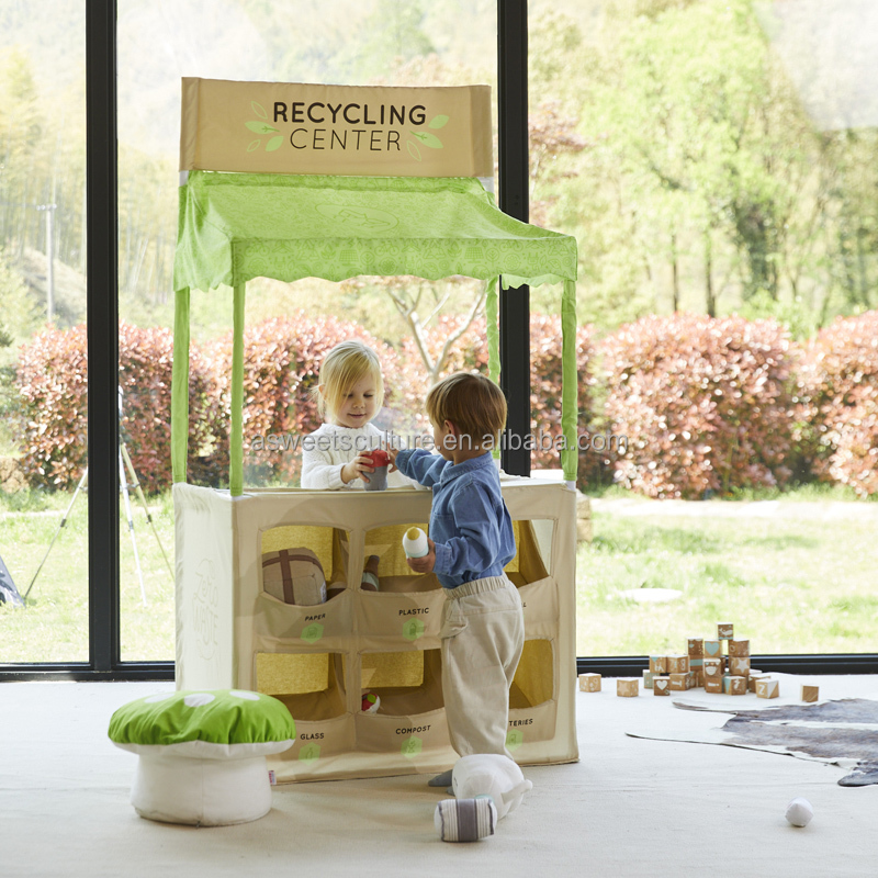 Asweets Indoor Kinder Garten Kids Role Play Tent ATM Burger Lemonade 3 In 1 Pretend Play Stand