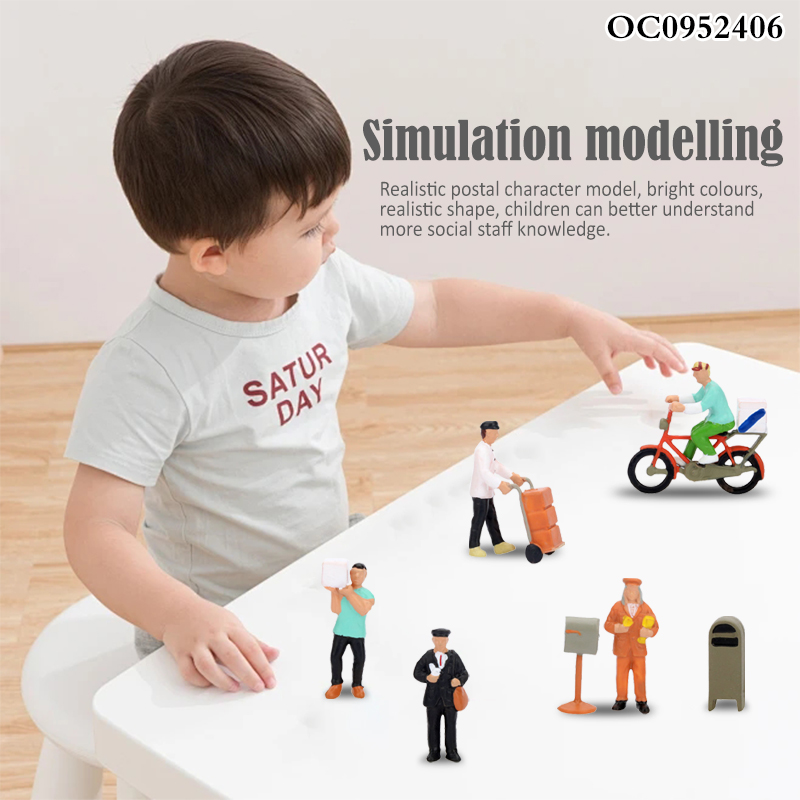 7pcs Pretend Play Transport Personnel Figure Model Dolls Career Toys for Kids