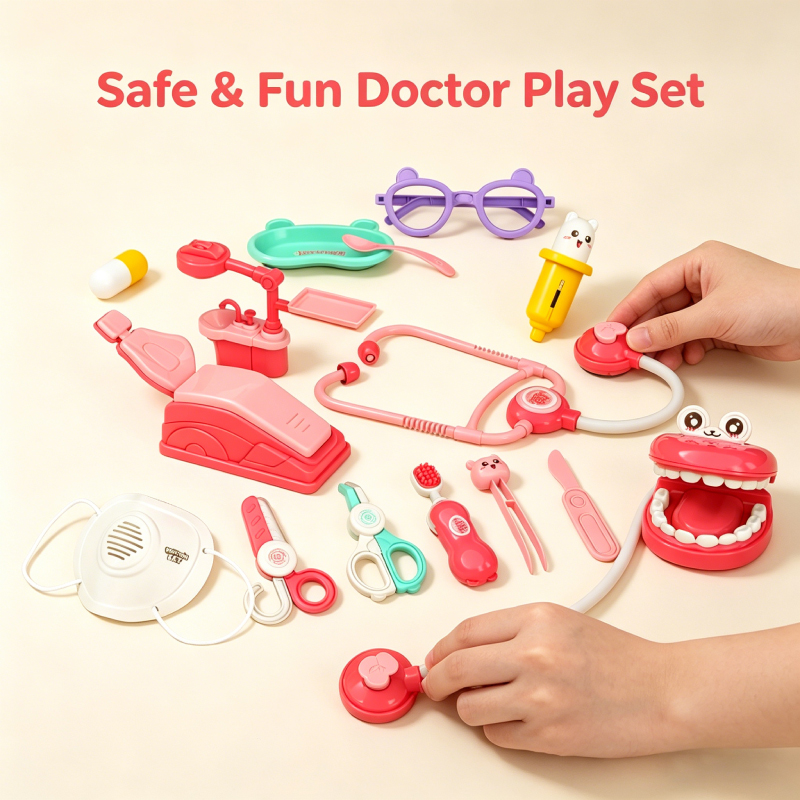 Lucky Toys New Arrival Little Doctor Plastic Compact Play Set 14PCS Group Safe&Fun Role Play Share with Friend
