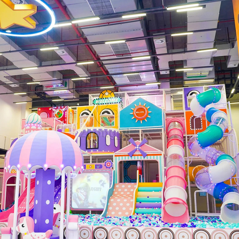 Customized Macaroon Children Play Equipment Maze Game Soft Indoor Play Equipment Kid Large Indoor Playground Equipment