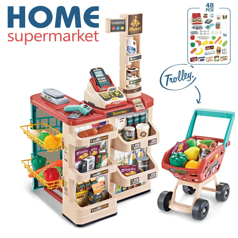2024 Newest Girls Toys Kid Pretend Play Set Home Supermarket Toys