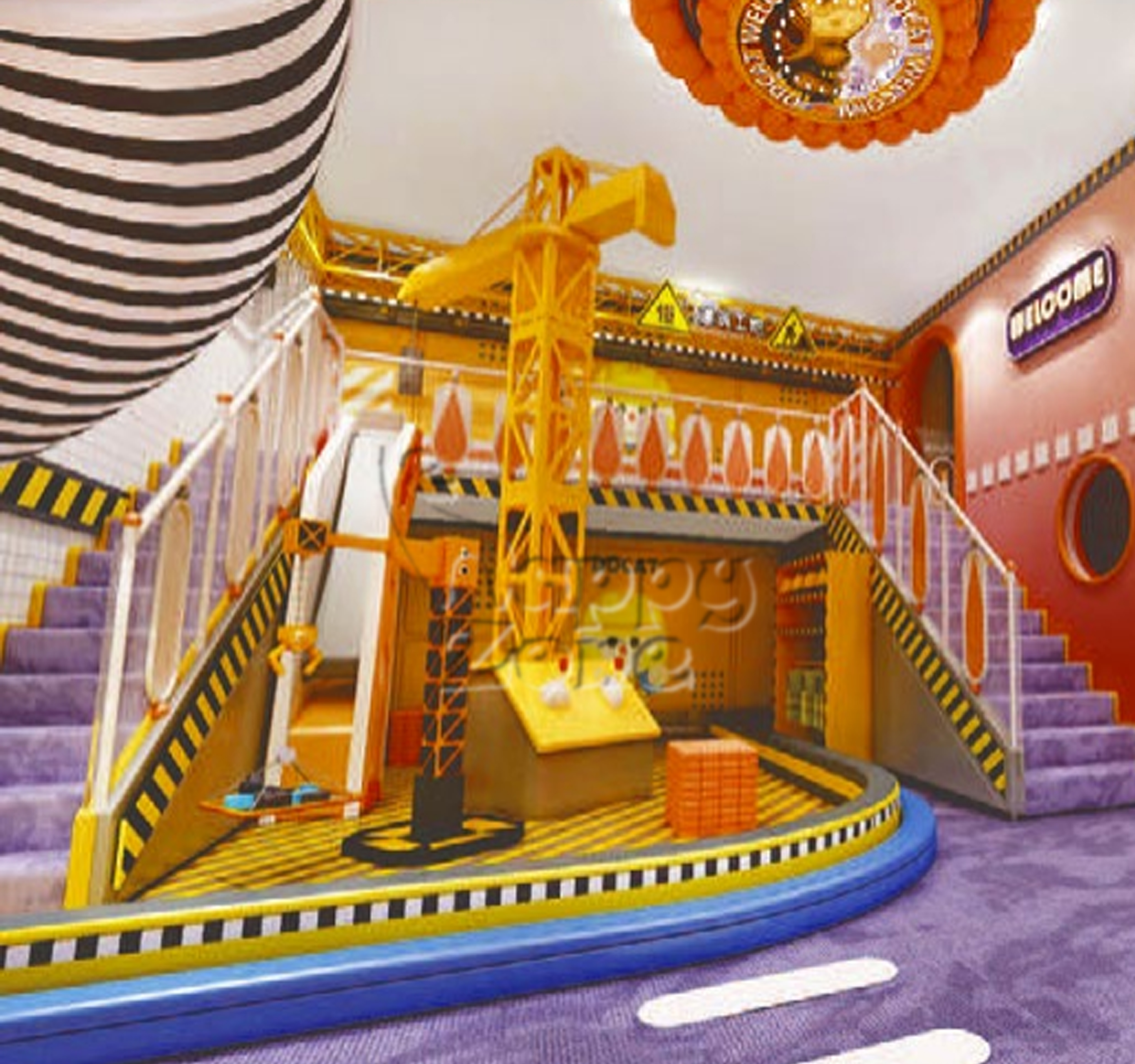 Construction Worker Brick Conveyor Crane Tower Pretend Play Role Play Houses Set Soft Indoor Playground Indoor Toddler Play
