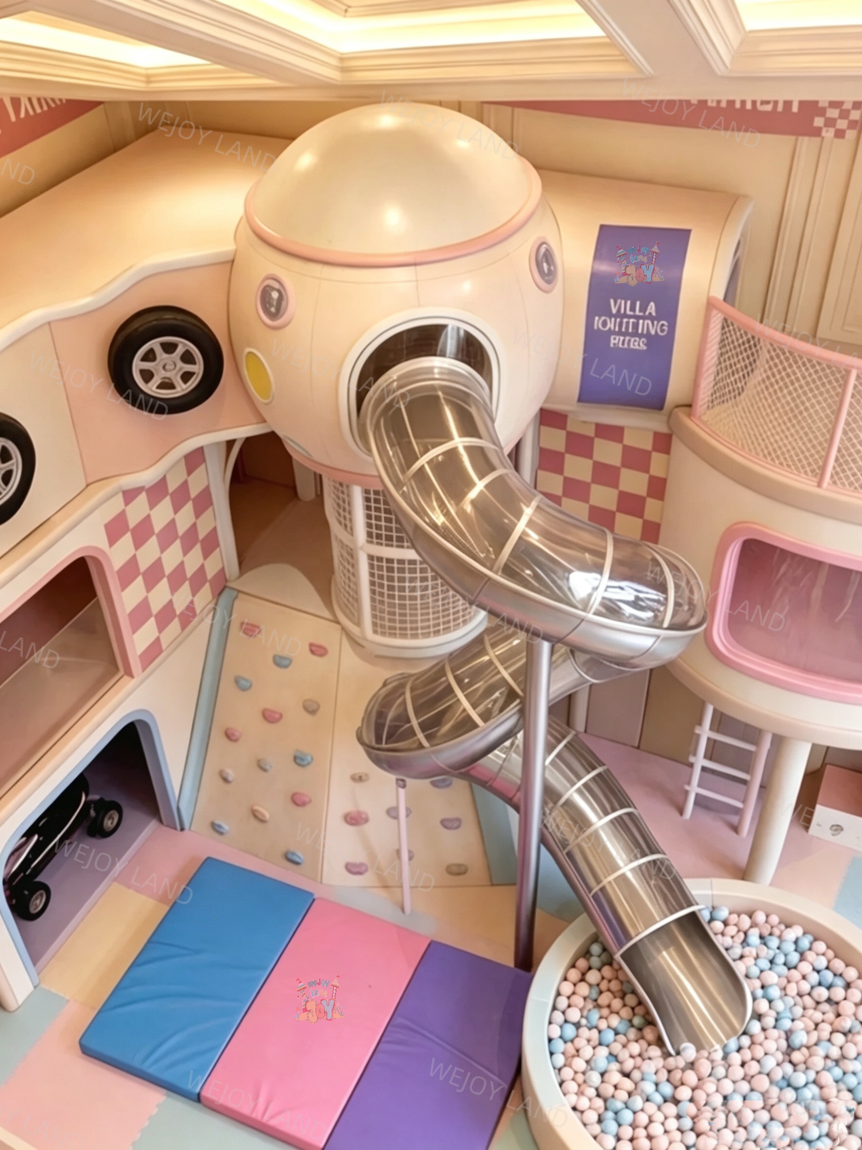 Pretend Play Town Soft Play Equipment Preschool Children Indoor Playground Equipment Kids Playhouse For Parent-Child Caf&eacute;