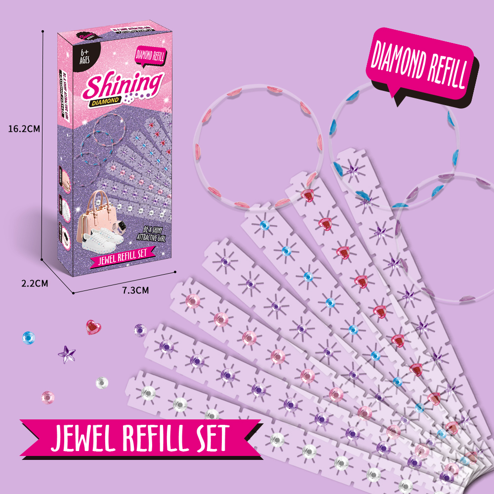 TOMMABO New Style DIY Bling Girl Beauty Fashion Pretend Play Makeup Hair Sequins Set Jewelry Making Toys for Girls