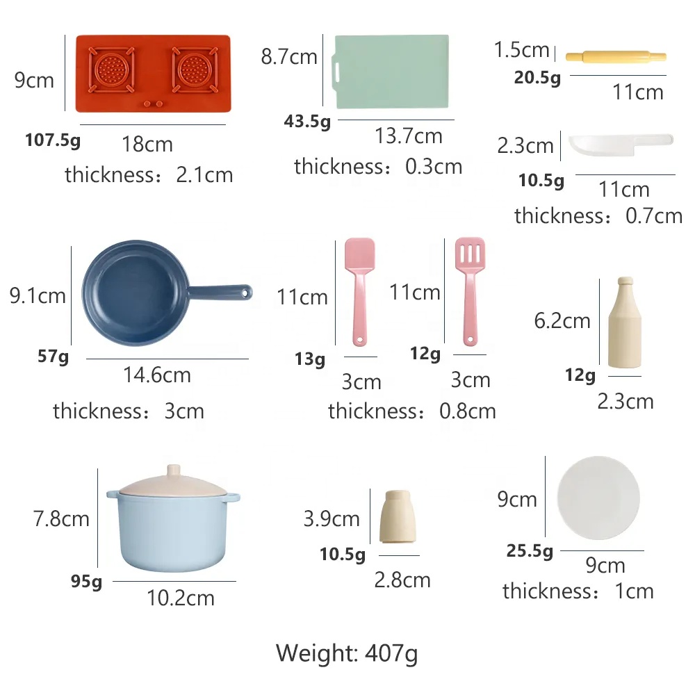 Silicone Kitchen Pretend Play Toy Sets Baby &amp; Kids Dishwasher Safe Tea Cup Dishwasher Furniture Toys for Kids Role Play Kitchen