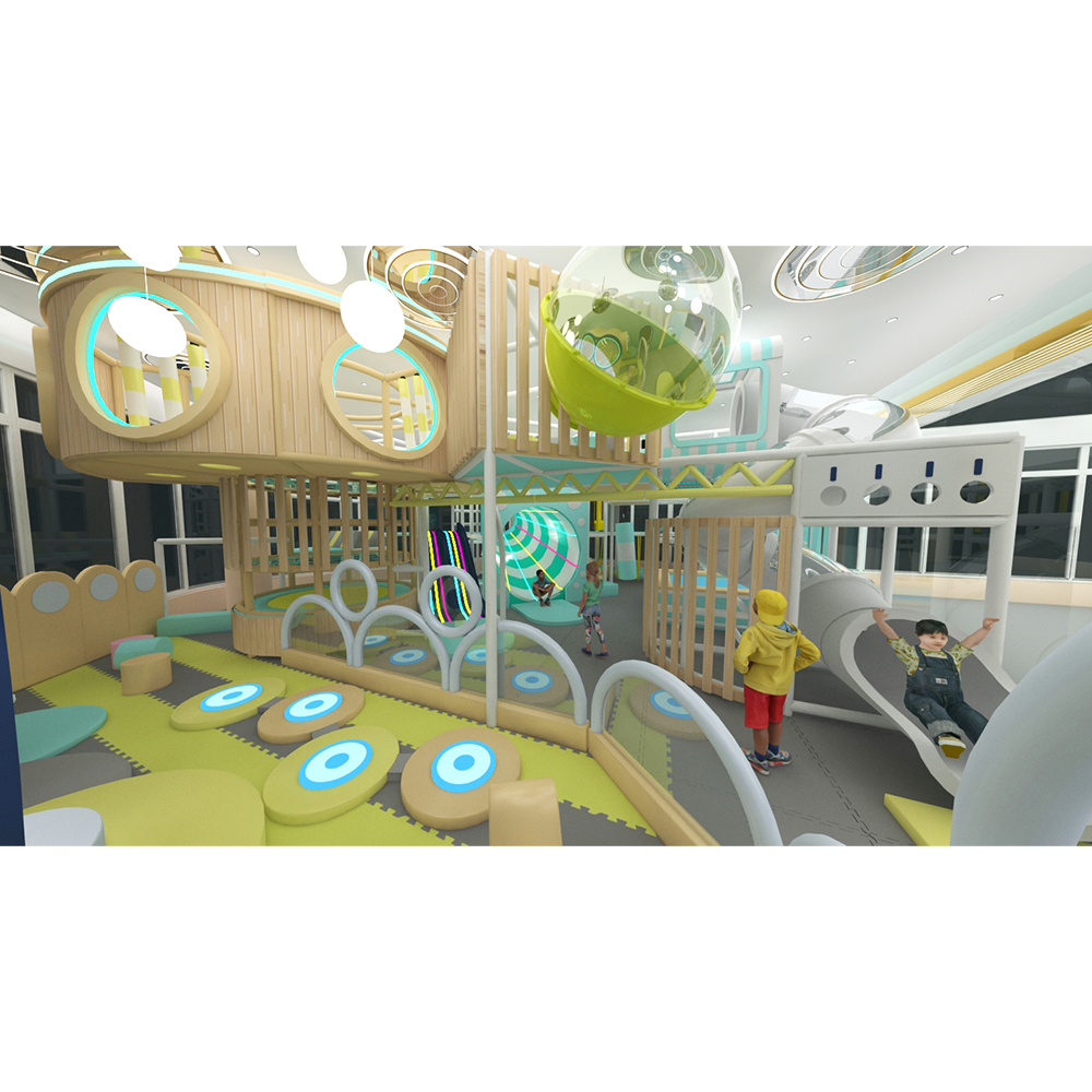 Kids Commercial Adventure Play Park Indoor Games with LED Horn Slide Climbing Eco-friendly Customized Color